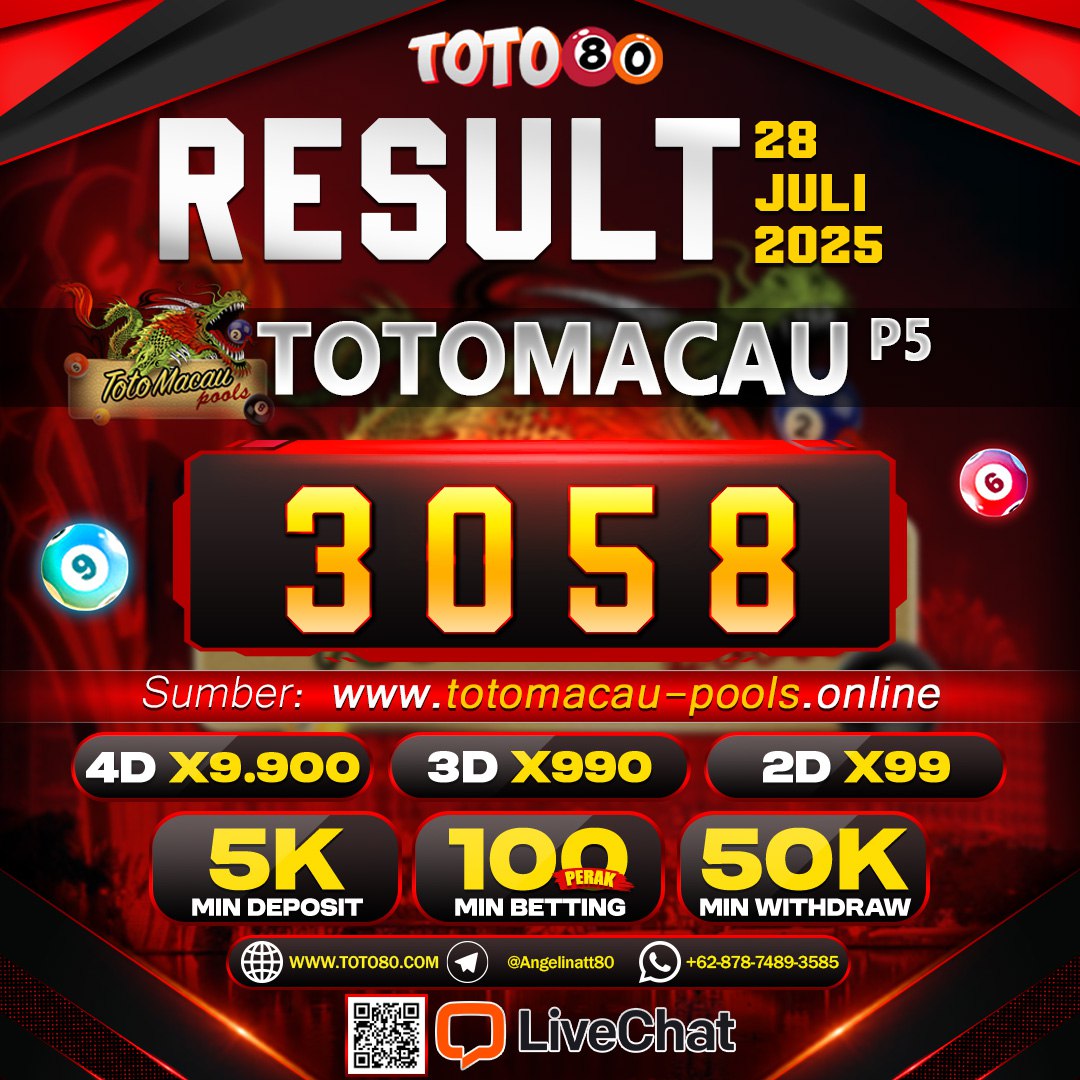 Hasil Result Toto Macau Terbaru 2025